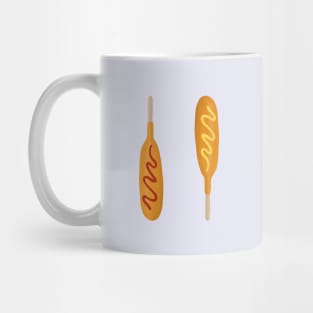 Corn dogs with ketchup and mustard Mug